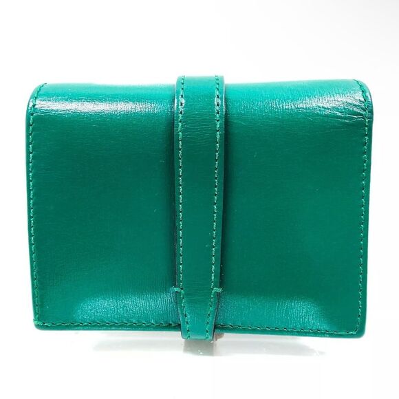 Auth Gucci Emerald Green Jackie 1961 Piston Bifold Wallet Card Case - Picture 2 of 9